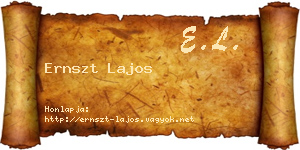 Ernszt Lajos névjegykártya