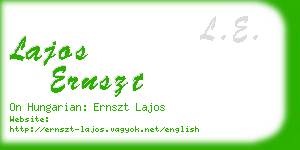 lajos ernszt business card